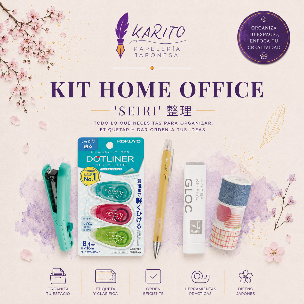 Kit Home Office "Seiri" (整理) - Sistema de Escritorio Minimalista
