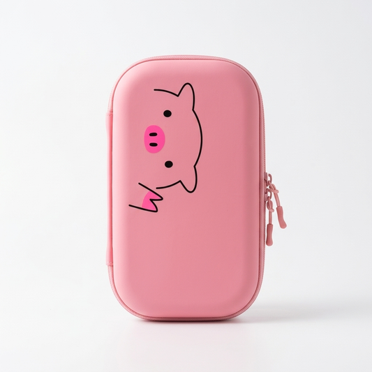 Estuches PuniLabo osito marrón y cerdito rosa juntos