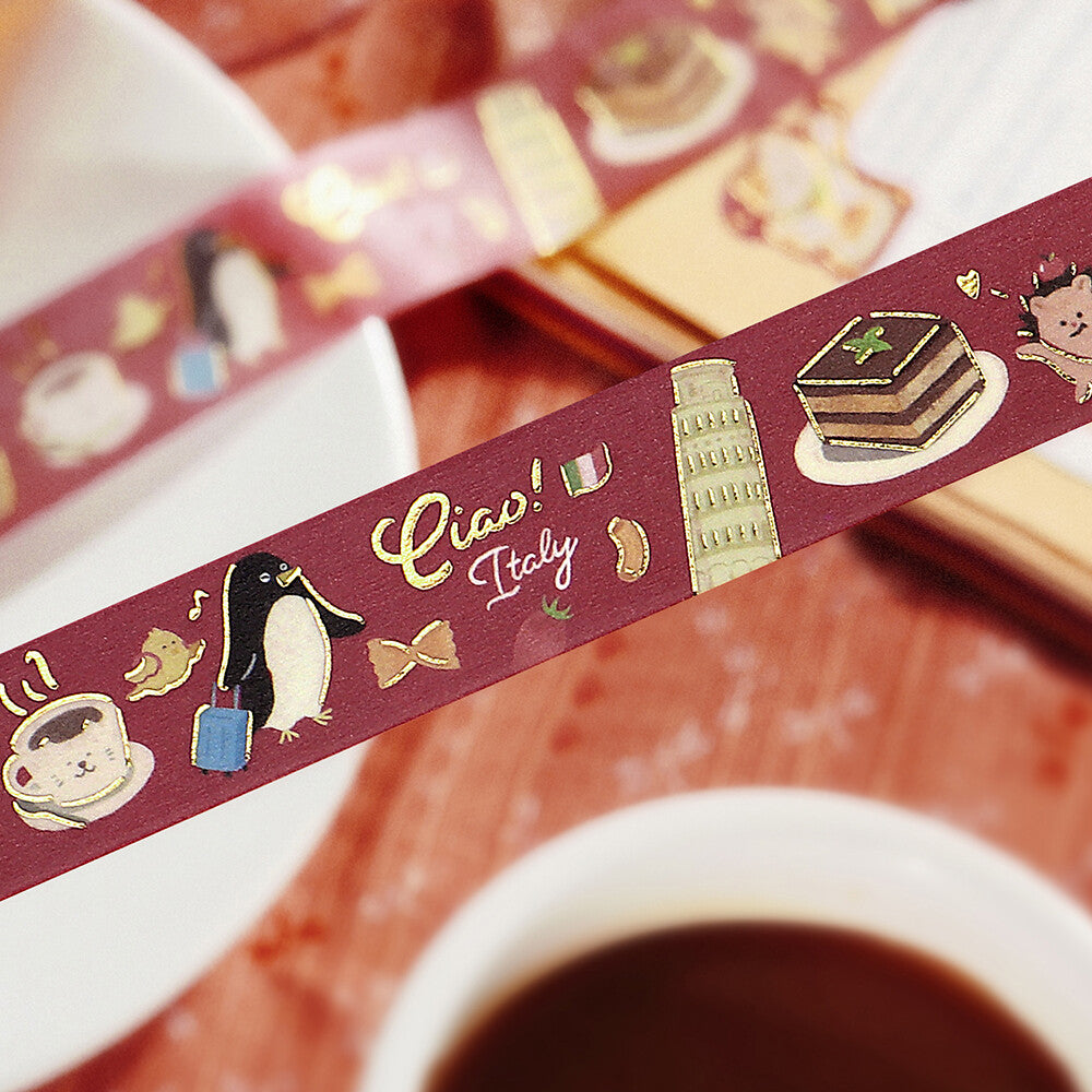 Washi Tape BGM "World Cafe Journey" - Edición Viajes y Café