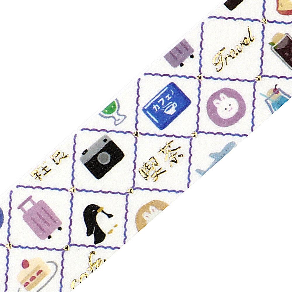 Washi Tape BGM "World Cafe Journey" - Edición Viajes y Café