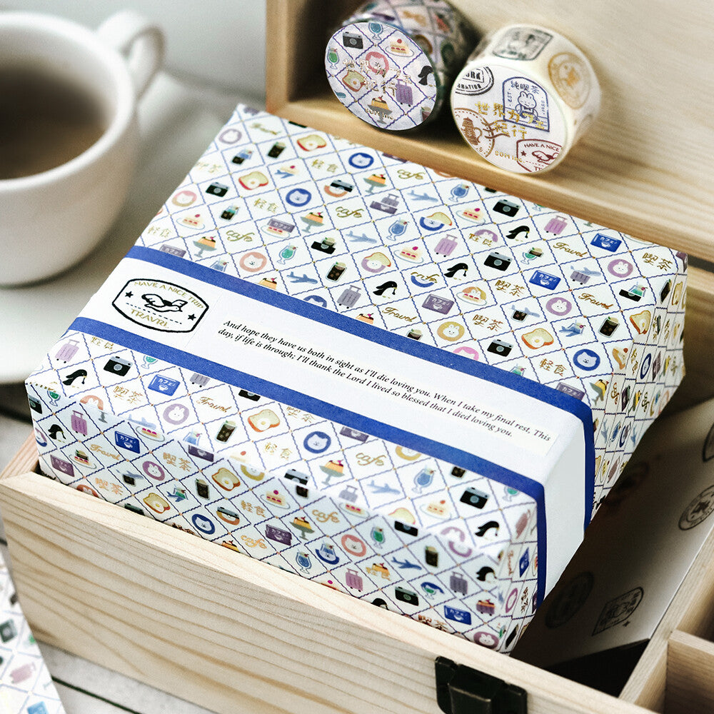 Washi Tape BGM "World Cafe Journey" - Edición Viajes y Café