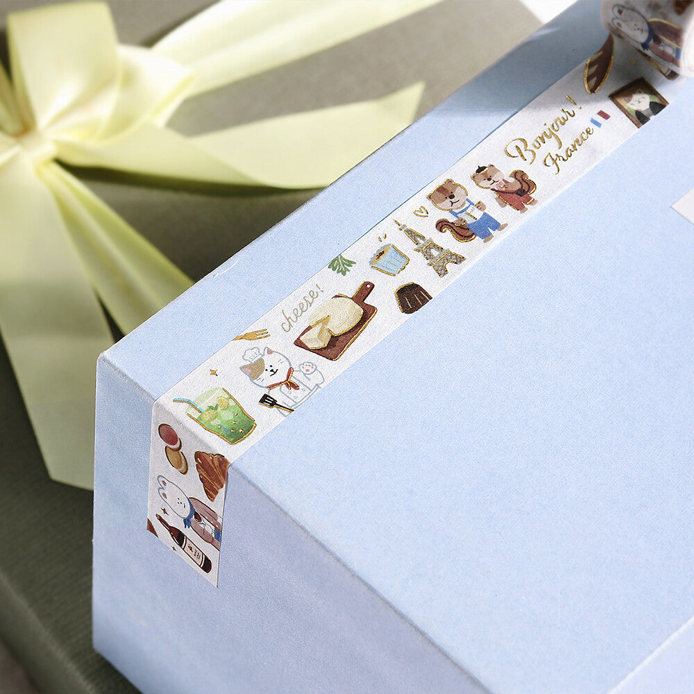 Washi Tape BGM "World Cafe Journey" - Edición Viajes y Café