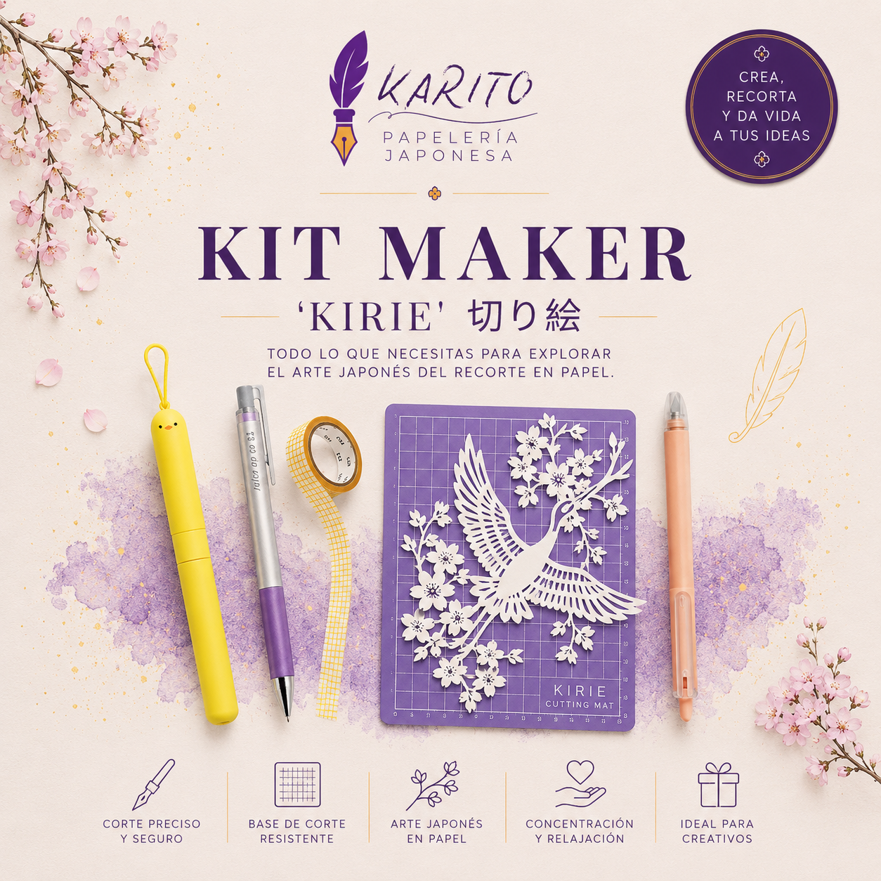 Kit Creative Maker "Kirie" (切り絵) - Set de Corte y Scrapbooking