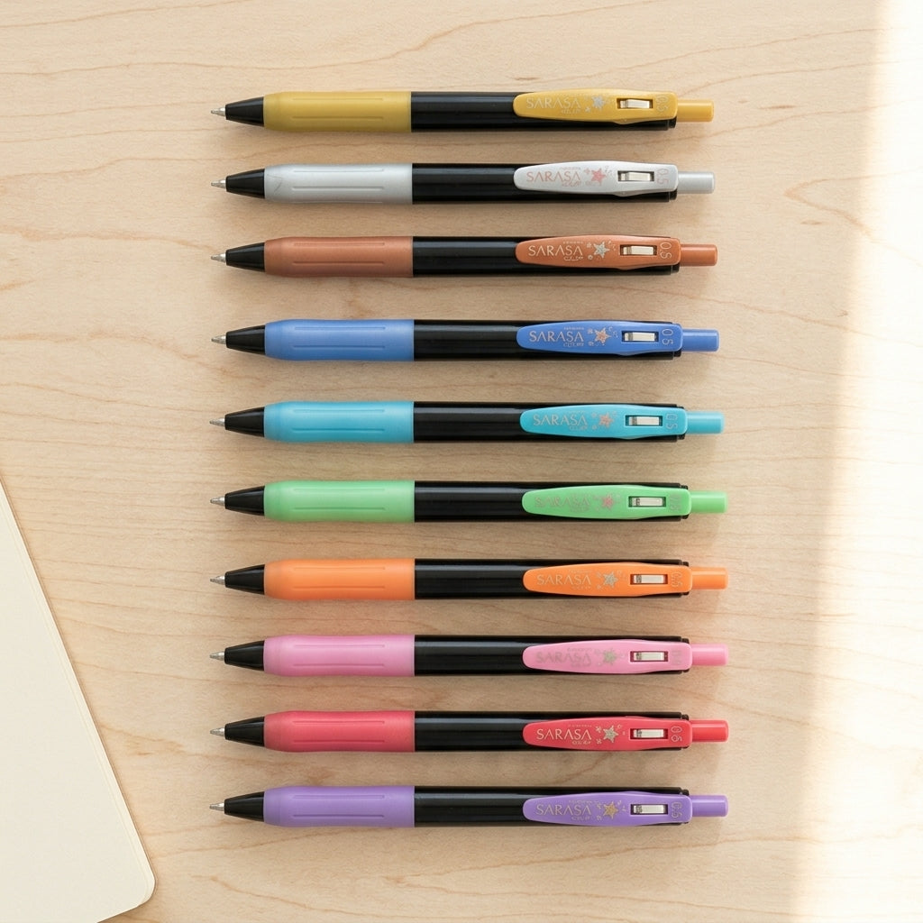 Set de Bolígrafos Zebra Sarasa Clip Deco Shine - Colores Metálicos