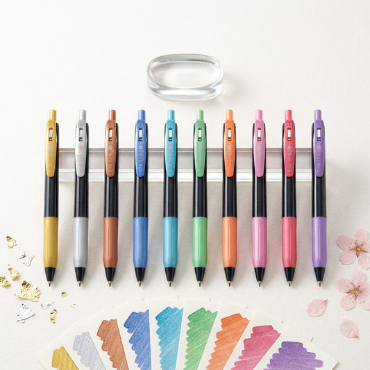 Set de Bolígrafos Zebra Sarasa Clip Deco Shine - Colores Metálicos