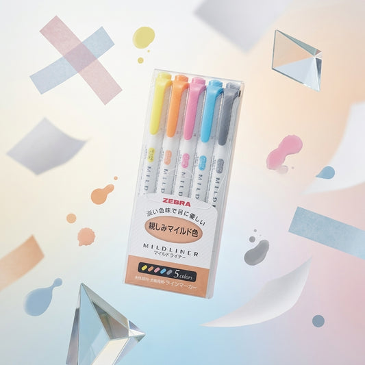 Set de 5 Resaltadores Zebra Mildliner - Colores Suaves (Original)