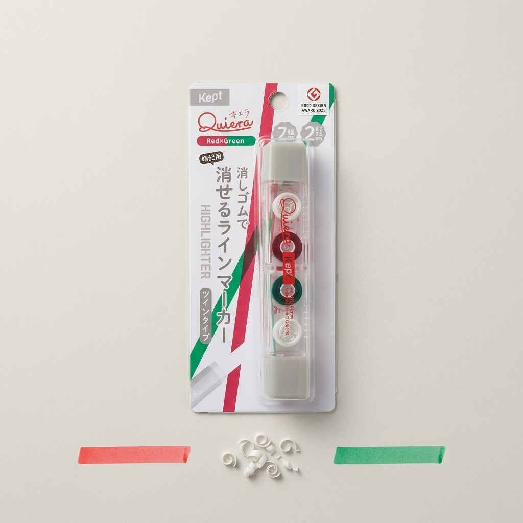 Resaltador de cinta Kept Quiera, doble color, marca japonesa Raymay Fujii