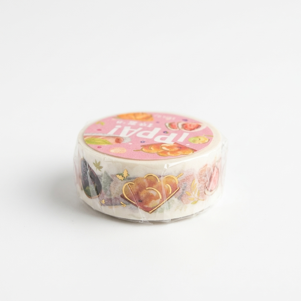 Washi tape BGM serie IPPAI con foil dorado, 15 mm