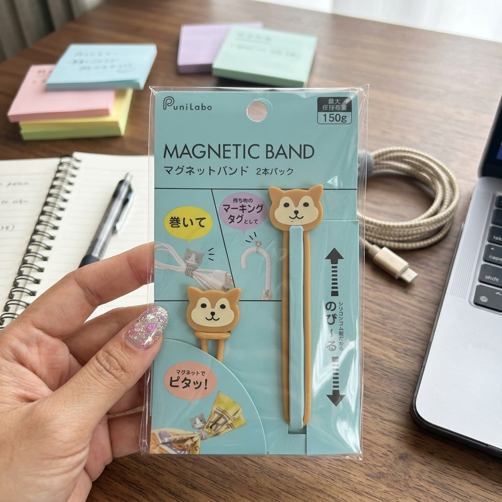 Banda magnética PuniLabo diseño gato gris hachiware