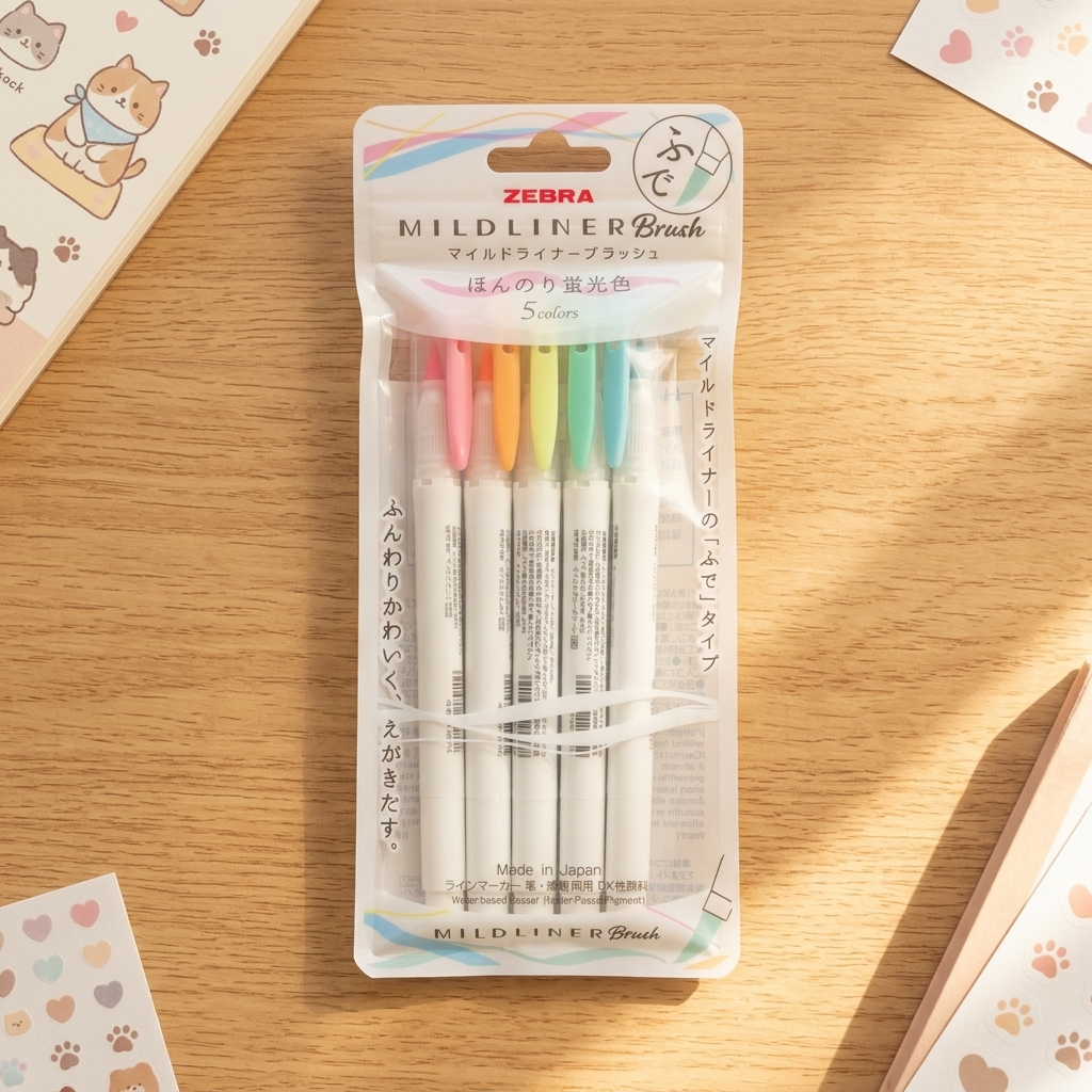 Rotuladores Mildliner Brush Zebra - Set de 5 Colores