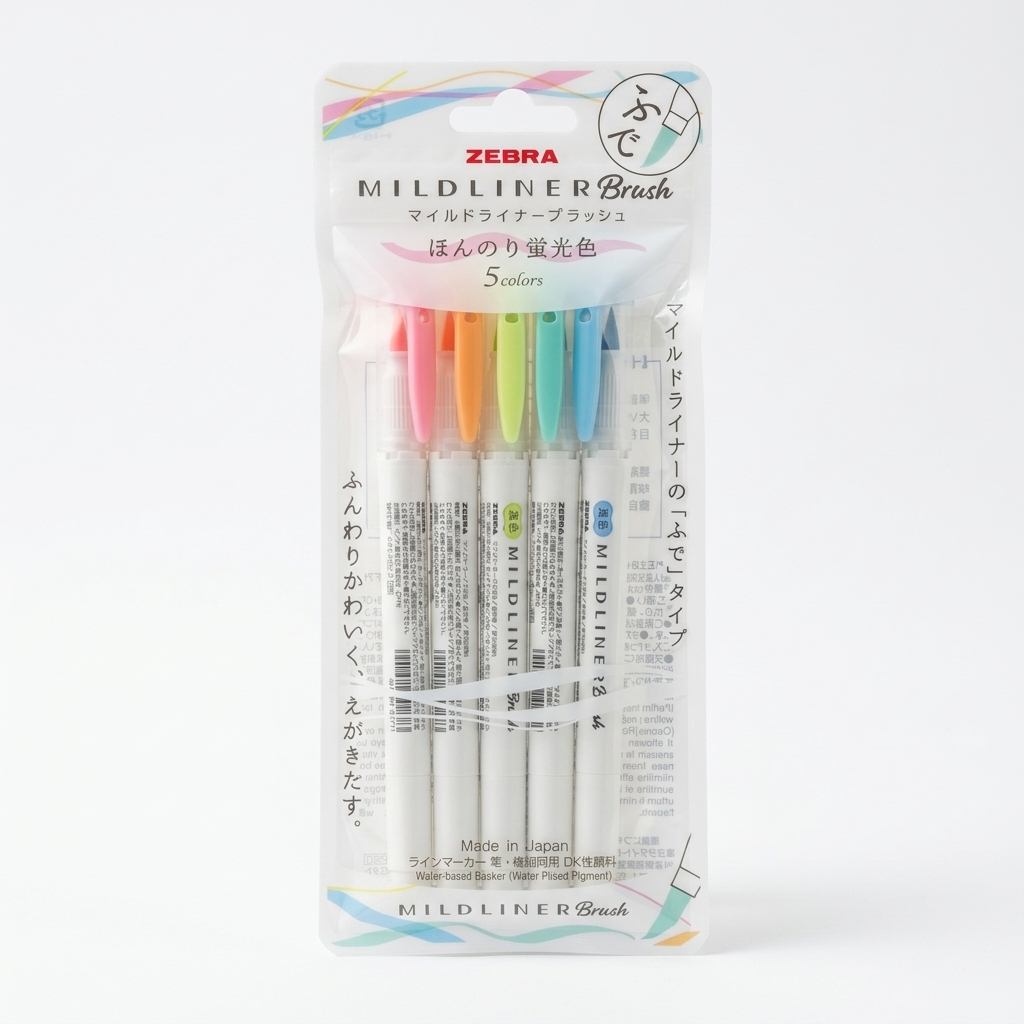 Rotuladores Mildliner Brush Zebra - Set de 5 Colores