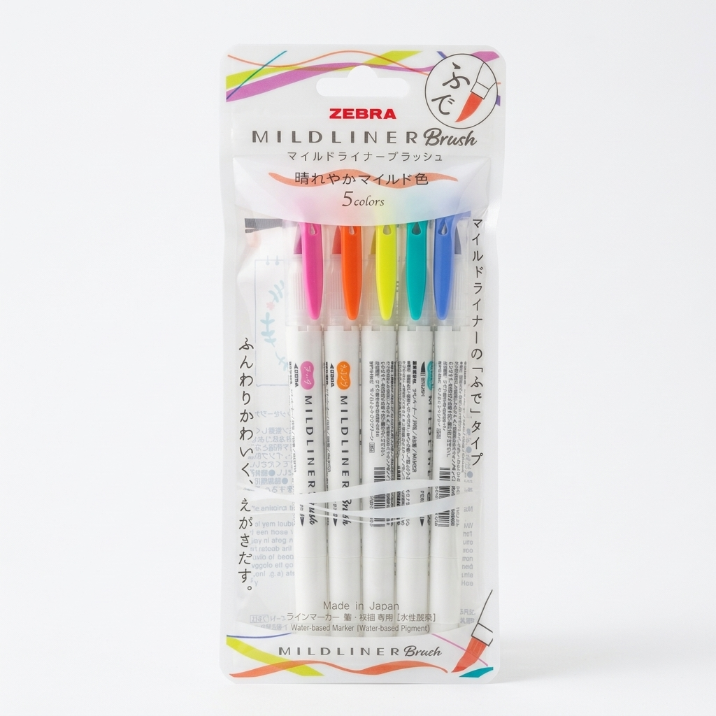 Rotuladores Mildliner Brush Zebra - Set de 5 Colores