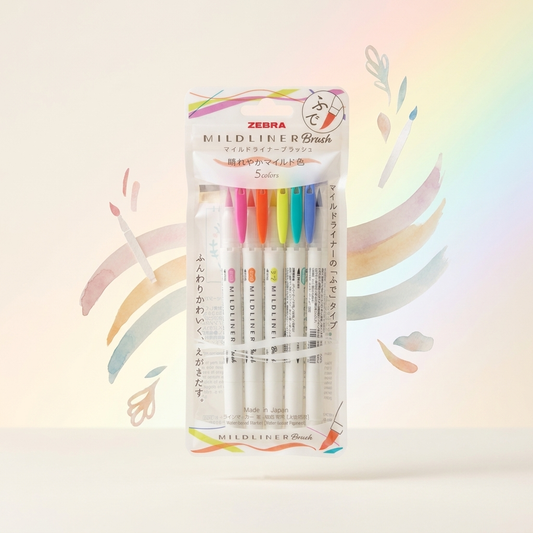 Rotuladores Mildliner Brush Zebra - Set de 5 Colores